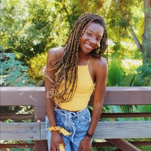 Yellow racer back tank